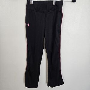 Under‎ Armour Black Leggings with Pink Accents Kids Size 6